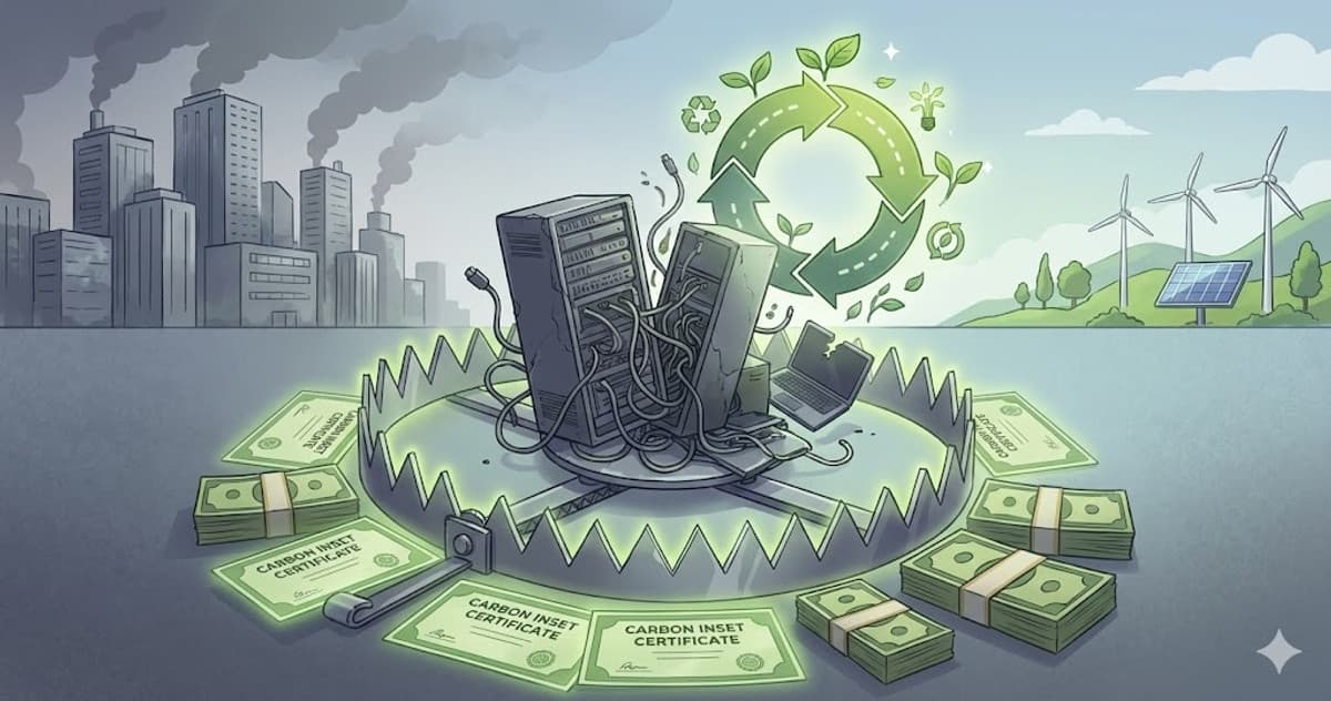 Illustration for: The Carbon Credit Budget Trap: Why IT Disposal Should Come First